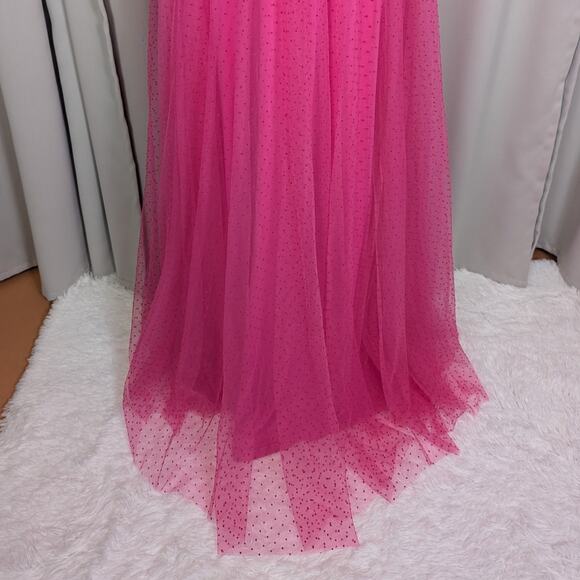 Faeriesty French Dot Formal Gown Pink Small - Picture 10 of 16